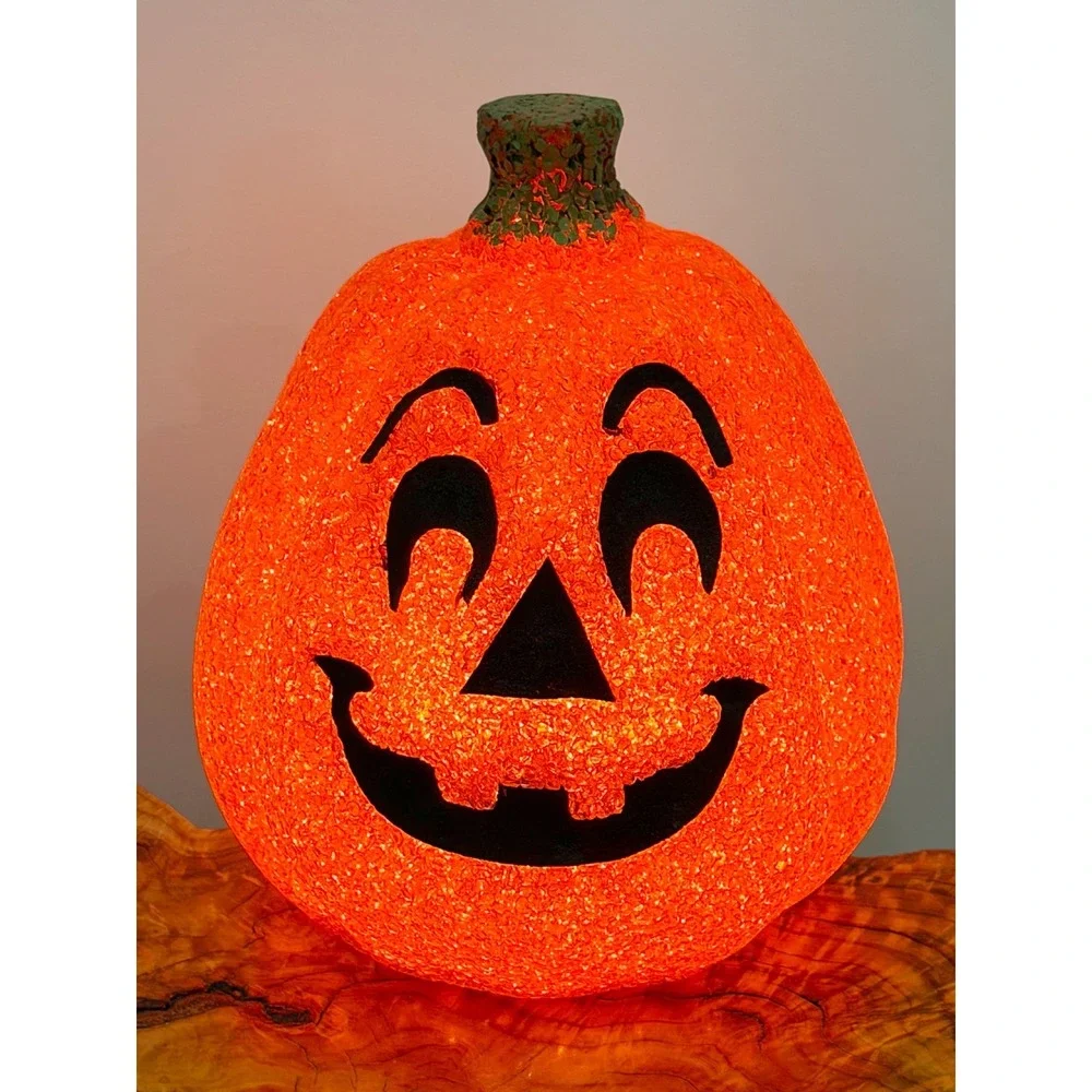 Vintage Melted Plastic Pumpkin 8.75